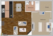 1x1 Flat Floorplan